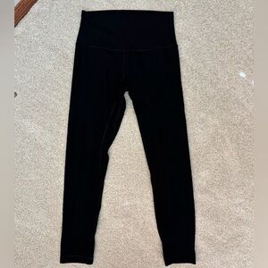 Lululemon Align Ribbed High-Waist Black Cropped Leggings 25" Inseam Size 6